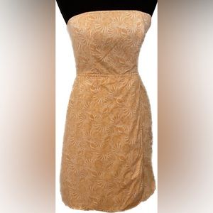 Vineyard Vines Strapless peach mini dress seashell beach print cowgirl chic